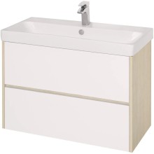 Тумба белый глянец/дуб верона 88,2 см Акватон Сканди 1A251901SDB20