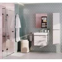 Тумба белый глянец/серый кашемир 47,2 см Акватон Скай 1A238001SY010