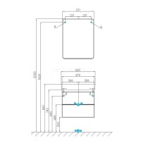 Тумба белый глянец/серый кашемир 57,2 см Акватон Скай 1A238201SY010