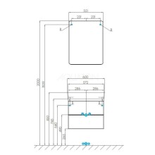 Тумба белый глянец/серый кашемир 57,2 см Акватон Скай 1A238201SY010