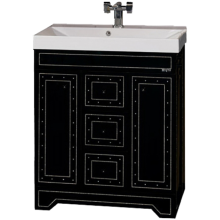 Bella - 75 Тумба с 3 ящ. черная с кристаллами