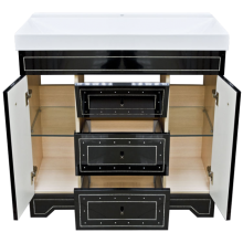 Bella - 75 Тумба с 3 ящ. черная с кристаллами