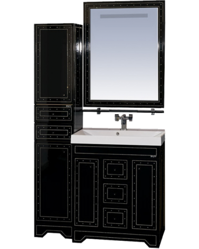 Bella - 75 Тумба с 3 ящ. черная с кристаллами