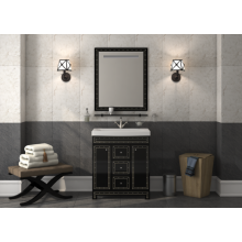 Bella - 75 Тумба с 3 ящ. черная с кристаллами