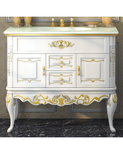 Bianco - 80 Тумба с 2 ящ. беж сусальное золото