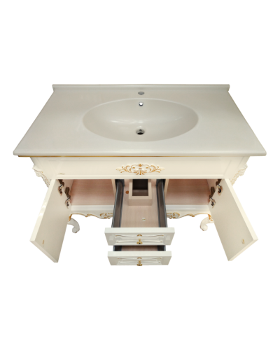 Bianco - 90 Тумба с 2 ящ. беж сусальное золото