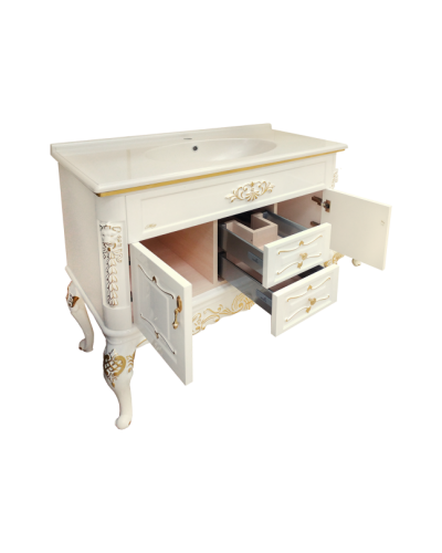 Bianco - 90 Тумба с 2 ящ. беж сусальное золото