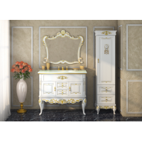 Bianco - 90 Тумба с 2 ящ. беж сусальное золото