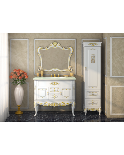 Bianco - 90 Тумба с 2 ящ. беж сусальное золото