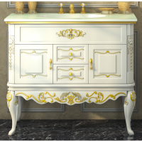 Bianco - 90 Тумба с 2 ящ. беж сусальное золото