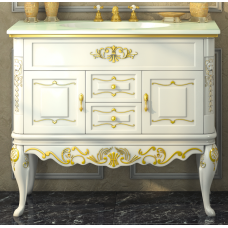 Bianco - 90 Тумба с 2 ящ. беж сусальное золото