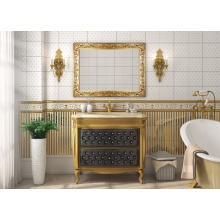 Bogema -100 Тумба с 2 ящ. черная кожа золото