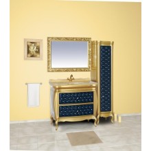 Bogema -100 Тумба с 2 ящ. черная кожа золото