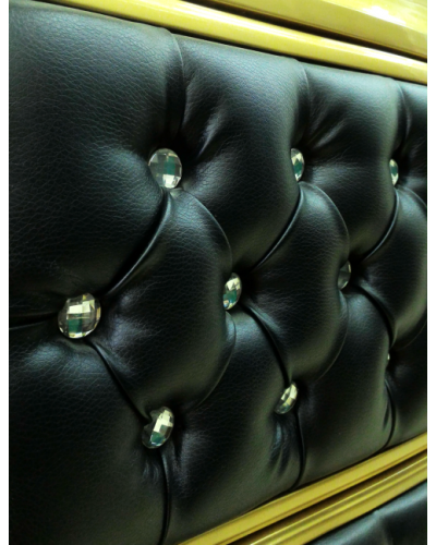 Bogema -100 Тумба с 2 ящ. черная кожа золото