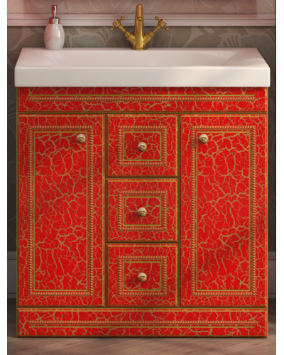 Fresko - 90 Тумба с 3 ящ. Краколет красный патина