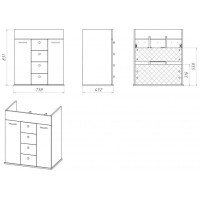 Roma - 75 Тумба с 4 ящ. ясень патина