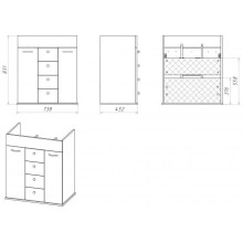 Roma - 75 Тумба с 4 ящ. ясень патина