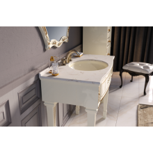 Tiffany - 100 Тумба на ножках бел. сусальное золото