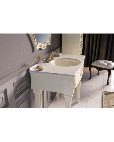 Tiffany - 100 Тумба на ножках бел. сусальное золото