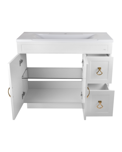 Амбра -100 Тумба белая с 2 ящ.