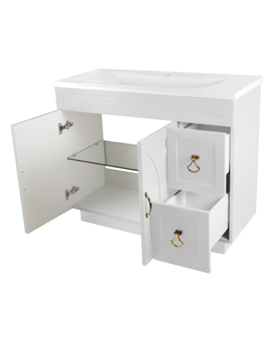 Амбра -100 Тумба белая с 2 ящ.