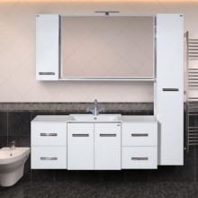 Атланта - 38 тумба подвесная  2ящ. BL - 01G белый жасмин