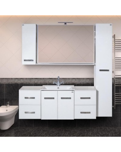 Атланта - 38 тумба подвесная  2ящ. BL - 01G белый жасмин