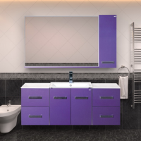 Атланта - 38 тумба подвесная  2ящ. BL - 17M (сиреневый)