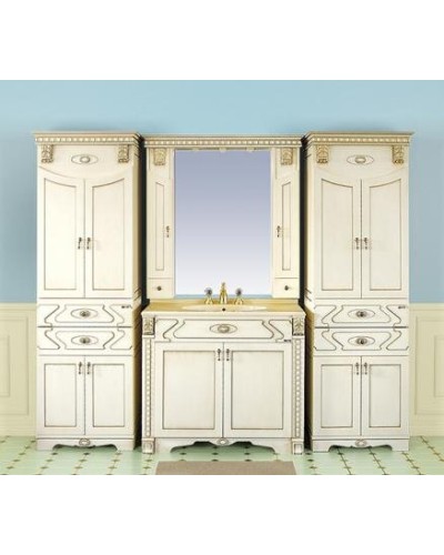 Афина - 80 Тумба прямая бежевая патина/столешница