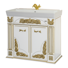 Барокко -100 Тумба прямая белая патина