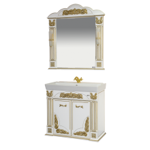 Барокко -100 Тумба прямая белая патина