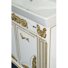 Барокко -100 Тумба прямая белая патина