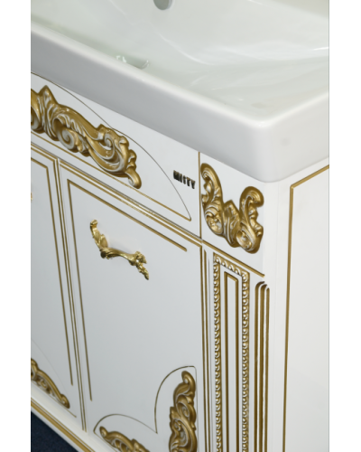 Барокко -100 Тумба прямая белая патина