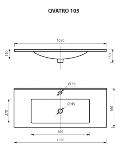 Барселона -105 Тумба подвесная с 3 ящ. белая эмаль