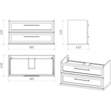 Винтаж -100 Тумба подвесная с 2 ящ. дуб