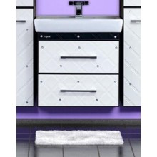 Гранд LUXE - 60 Тумба подвесная 2 ящ. бело/черная кожа CRISTALLO