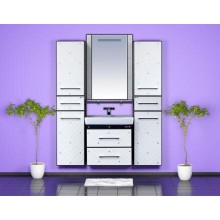 Гранд LUXE - 60 Тумба подвесная 2 ящ. бело/черная кожа CRISTALLO