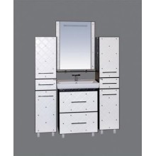 Гранд LUXE - 60 Тумба прямая бело/черная кожа CRISTALLO