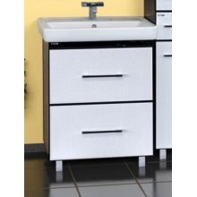 Гранд LUXE - 60 Тумба с 2 ящ. бело/черная кожа CRISTALLO