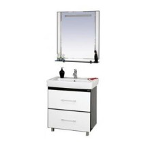 Гранд LUXE - 60 Тумба с 2 ящ. бело/черная кожа CRISTALLO