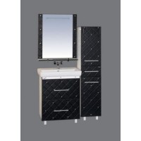 Гранд LUXE - 60 Тумба с 2 ящ. черно/белая кожа CRISTALLO