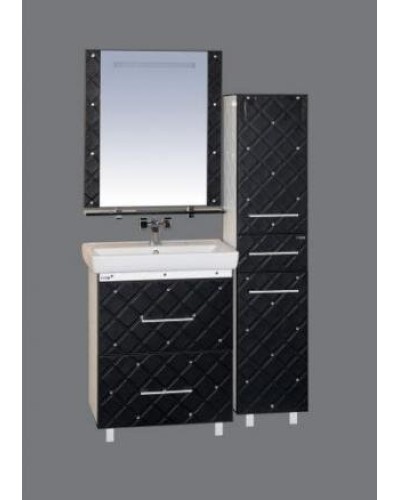 Гранд LUXE - 60 Тумба с 2 ящ. черно/белая кожа CRISTALLO