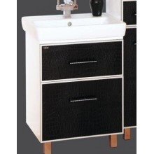 Гранд LUXE - 70 Тумба с 2 ящ.  черно/белая кожа CROCO