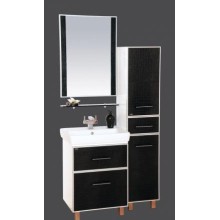 Гранд LUXE - 70 Тумба с 2 ящ.  черно/белая кожа CROCO