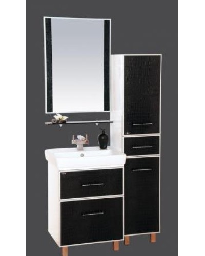 Гранд LUXE - 70 Тумба с 2 ящ.  черно/белая кожа CROCO