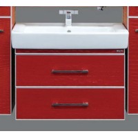 Гранд LUXE - 80 Тумба подвесная 2 ящ. бордо кожа CROCO