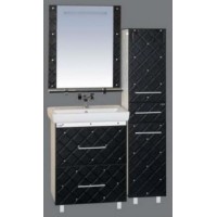 Гранд LUXE - 80 Тумба с 2 ящ. черно/белая кожа CRISTALLO