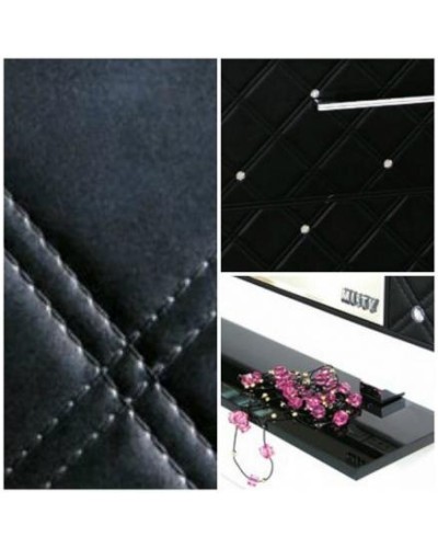 Гранд LUXE - 80 Тумба с 2 ящ. черно/белая кожа CRISTALLO