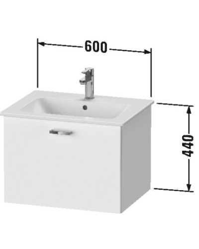 Тумба белый матовый 60 см Duravit XBase XB603001818