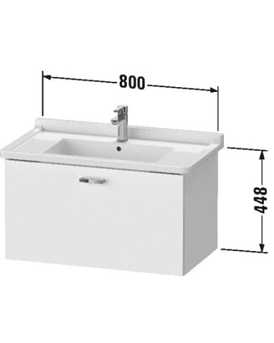 Тумба каштан 80 см Duravit XBase XB603605353